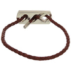 Hermes Leather 925 Silver Hardware Brown Bracelet 1126 — view 3