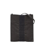 Hermes Her Line Crossbody Shoulder Bag Pochette Gray Black Canvas