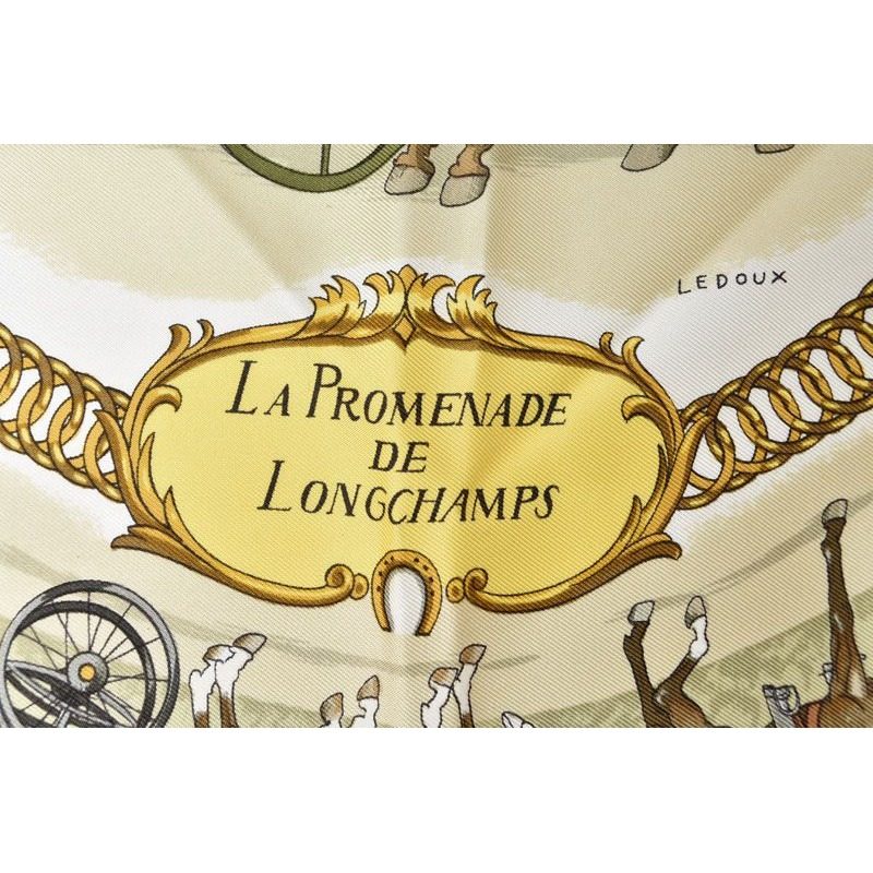 Hermes Scarf Carre 90 Walk to Long Chien la Promenade de Longchamps Silk Light — view 5
