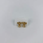 Dior Earrings Gold CD Logo Ribbon Vintage — view 2