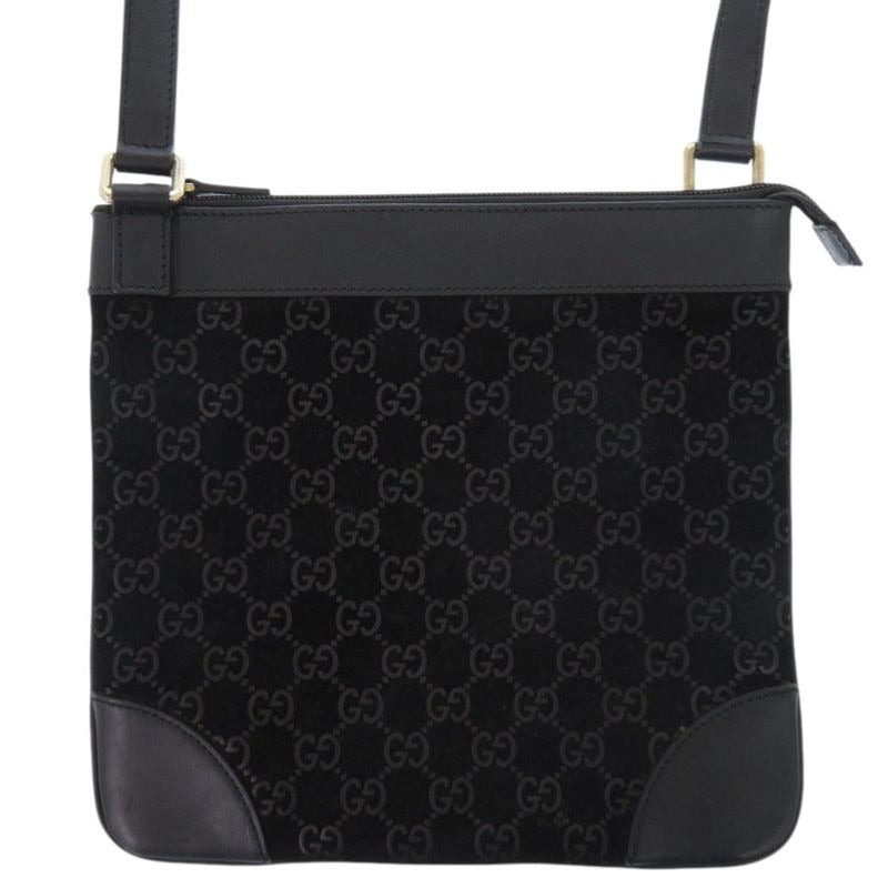 Gucci GG Suede Black Shoulder Bag 0454