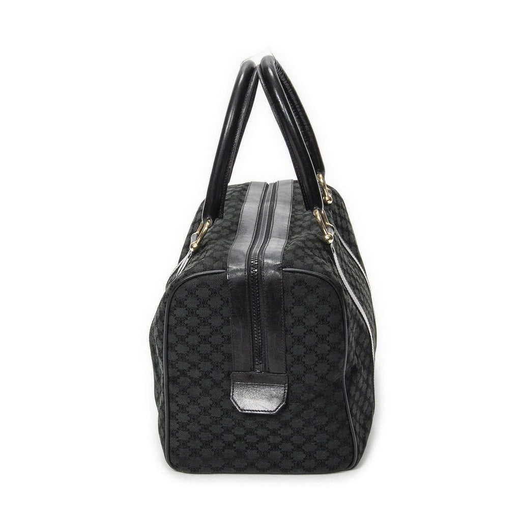 Celine Vintage Boston Black Macadam Canvas Shoulder Bag — view 3