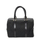 Celine Vintage Boston Black Macadam Canvas Shoulder Bag — view 5