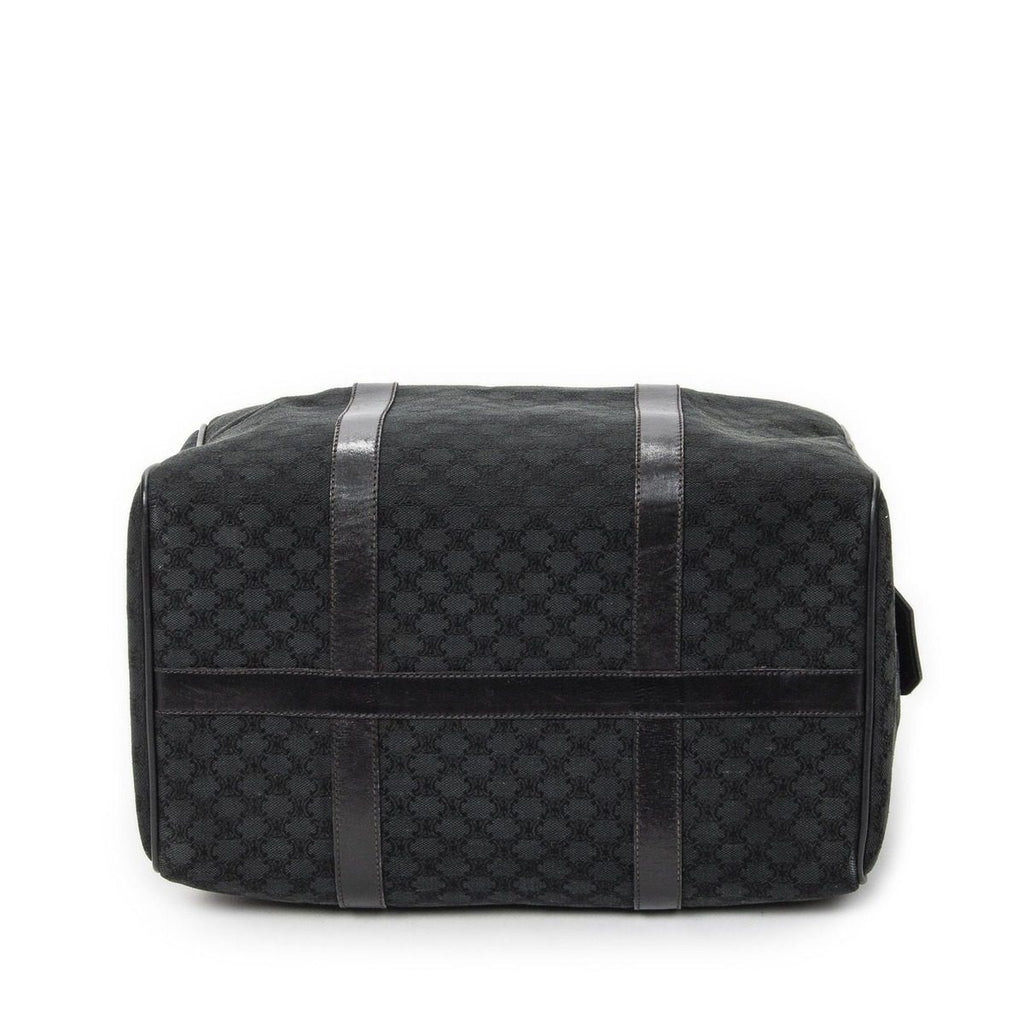 Celine Vintage Boston Black Macadam Canvas Shoulder Bag — view 6