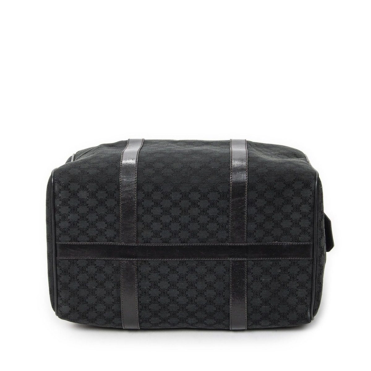 Celine Vintage Boston Black Macadam Canvas Shoulder Bag — view 6