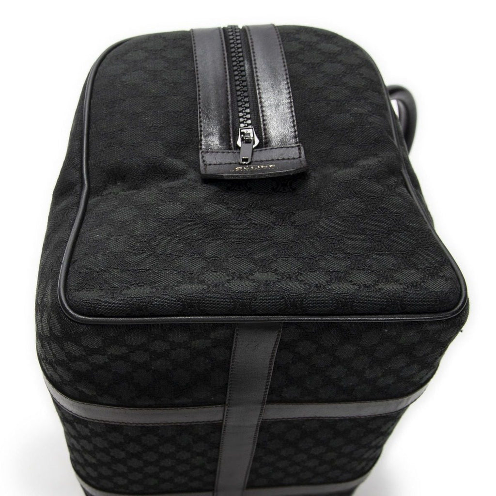 Celine Vintage Boston Black Macadam Canvas Shoulder Bag — view 7