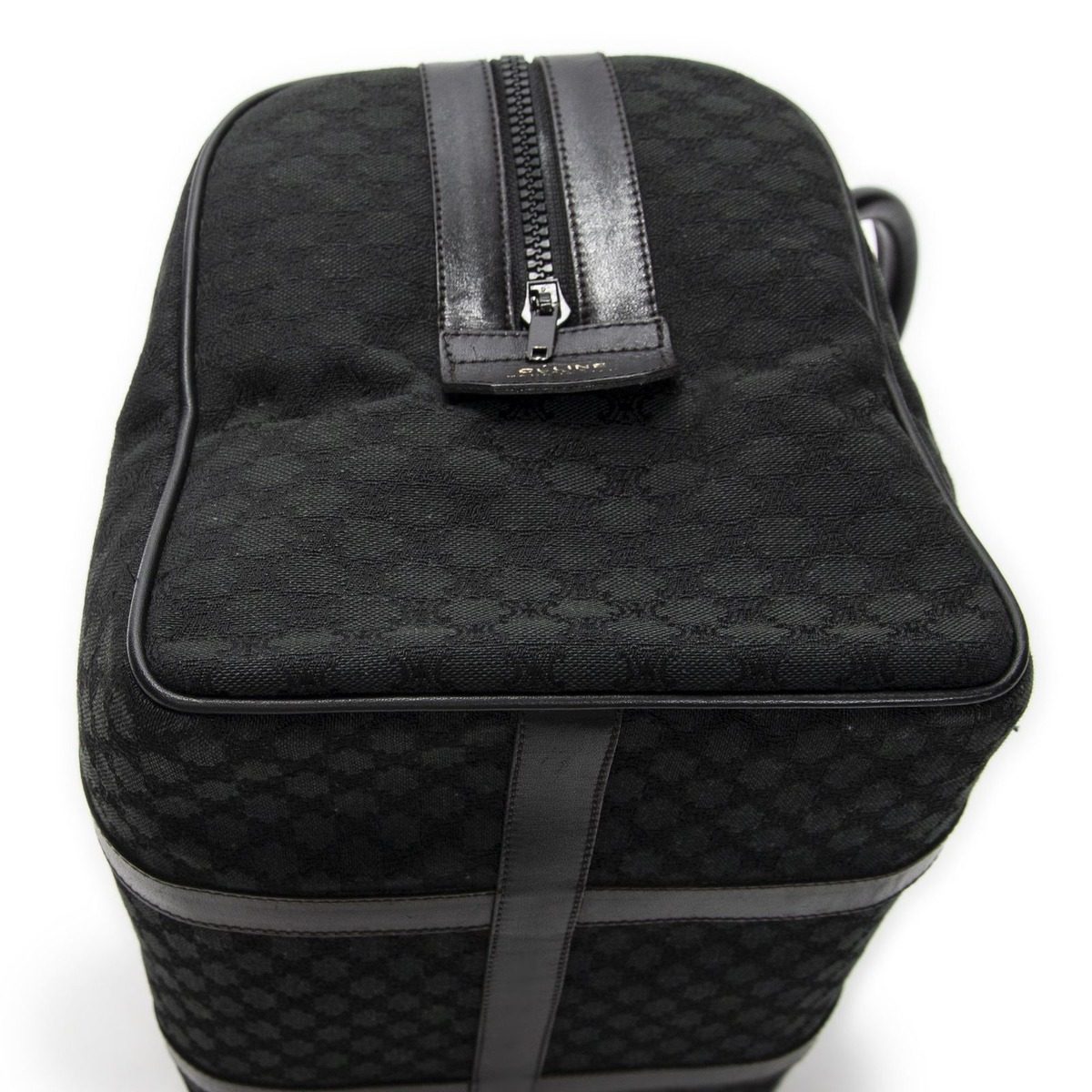 Celine Vintage Boston Black Macadam Canvas Shoulder Bag — view 7