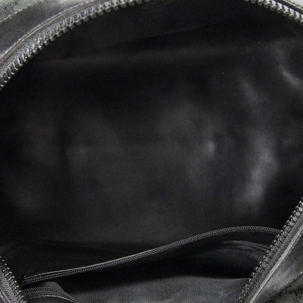 Celine Vintage Boston Black Macadam Canvas Shoulder Bag — view 9
