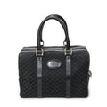 Celine Vintage Boston Black Macadam Canvas Shoulder Bag