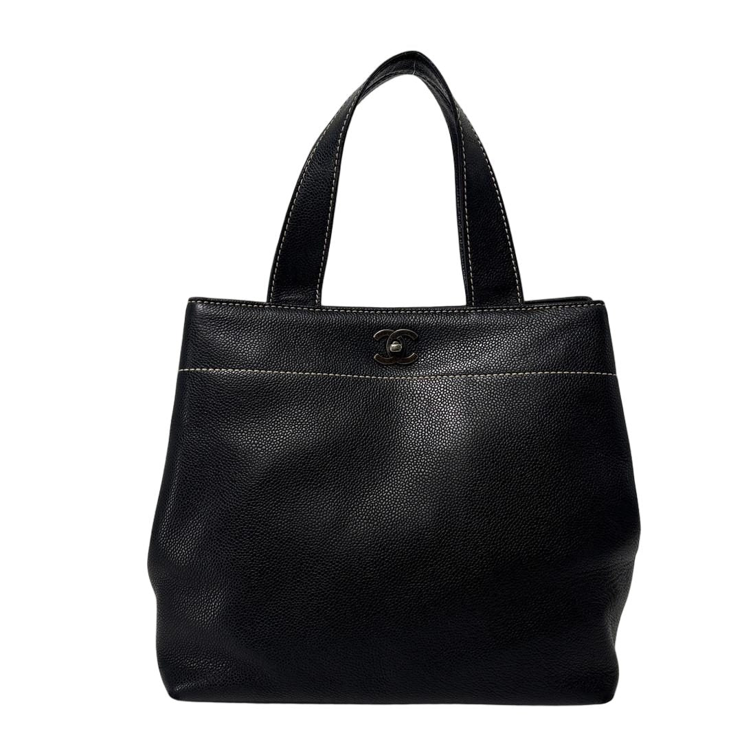 Chanel Super Caviar Leather Black Tote Seal