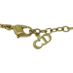 Christian Dior GP Rhinestone Logo Necklace Gold — view 7