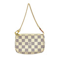 Louis Vuitton Mini Pochette Accessoire Damier Azur White Handbag Gold