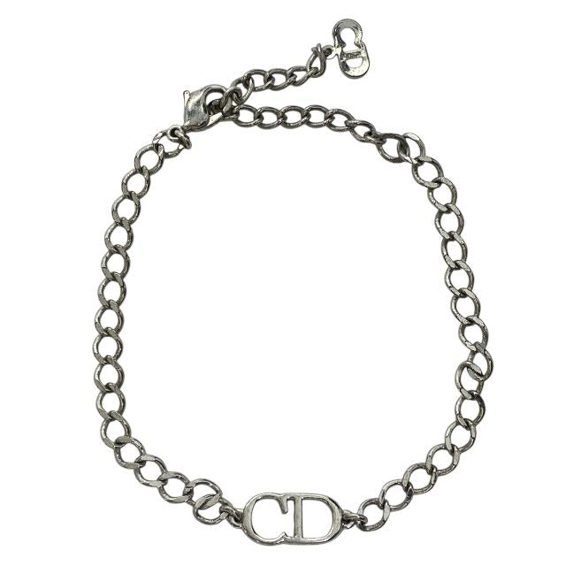 Christian Dior Chain Bracelet Bangle Accessories Jewelry CD Logo Metal Silver — view 2