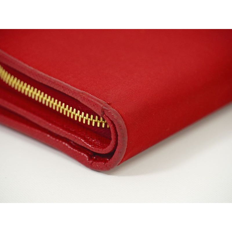 Prada Nylon Fold Wallet Compact Red — view 4