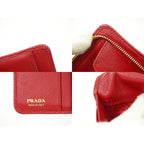 Prada Nylon Fold Wallet Compact Red — view 9