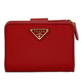 Prada Nylon Fold Wallet Compact Red