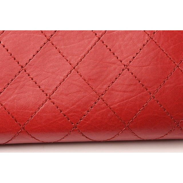 Chanel Long Wallet Leather Rouge Red Vintage Silver Hardware — view 3