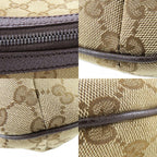 Gucci Shoulder Bag GG Canvas Leather Beige Brown Silver Hardware — view 6