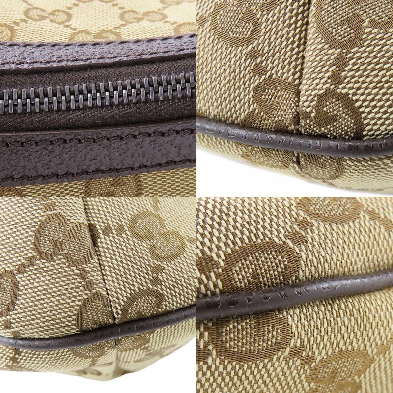 Gucci Shoulder Bag GG Canvas Leather Beige Brown Silver Hardware — view 6