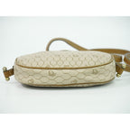 Dior Christian Honeycomb Pattern Shoulder Bag Pochette Beige — view 3