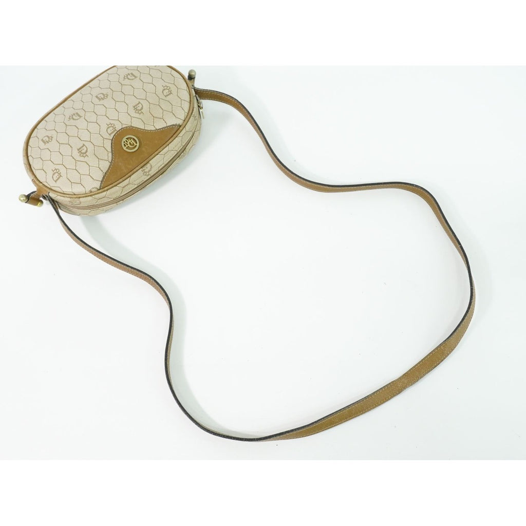 Dior Christian Honeycomb Pattern Shoulder Bag Pochette Beige — view 5