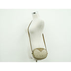 Dior Christian Honeycomb Pattern Shoulder Bag Pochette Beige — view 7