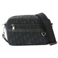 Dior Oblique Safari Shoulder Bag Canvas Leather Black