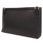 Gucci Micro Guccissima Shoulder Bag Black Leather 2-Way Clutch — view 2