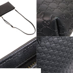 Gucci Micro Guccissima Shoulder Bag Black Leather 2-Way Clutch — view 5