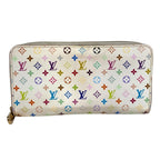 Louis Vuitton Zippy Long Wallet Monogram Multicolor Canvas White
