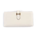 Hermes Bearn Souffle Nata Chevre Gold Hardware Long Wallet Engraved