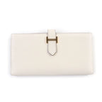 Hermes Bearn Souffle Nata Chevre Gold Hardware Long Wallet Engraved