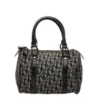 Dior Trotter Mini Boston Bag Black Beige Canvas Leather