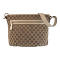 Gucci Beige Ivory Gold Hardware GG Canvas Leather Shoulder Bag Messenger