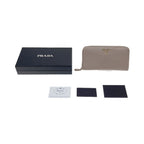 Prada Saffiano Long Wallet Round Zipper 1 Ml506 Beige — view 7