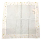 Hermes Cotton Handkerchief Embroidered Dot Bandana Pocket Chief White