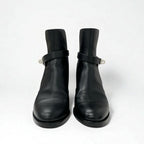 Hermes Frenchie Boots Short Shoes Leather Black Silver Kelly Hardware — view 2