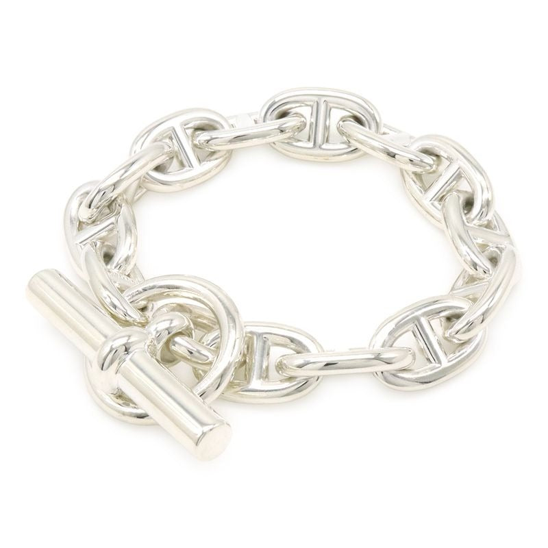 Hermes Chaine D'ancre Bracelet MM 12 Frames AG 925 SV Silver