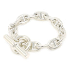 Hermes Chaine D'ancre Bracelet MM 12 Frames AG 925 SV Silver