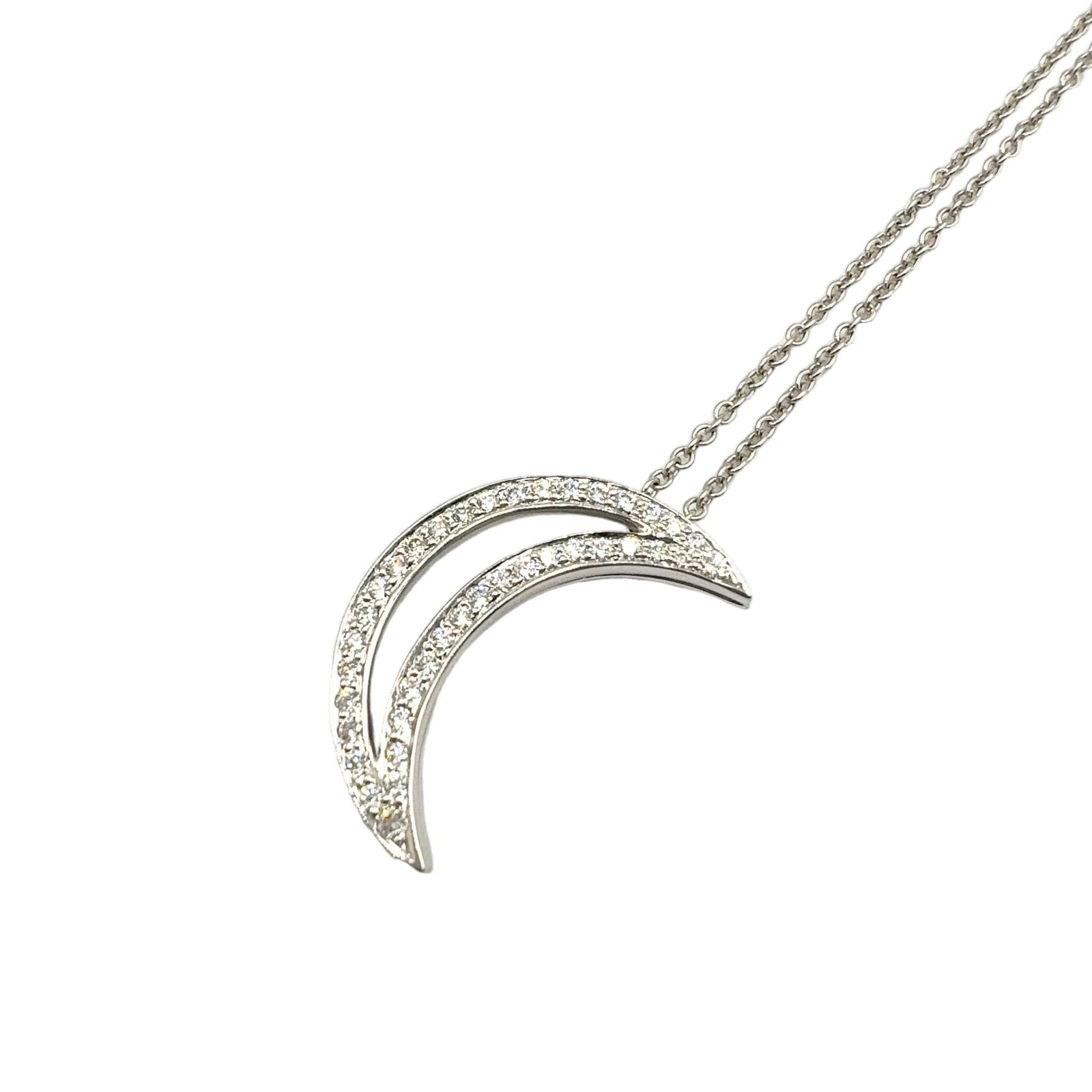 Tiffany & Co Moon Diamond Clear Platinum Necklace
