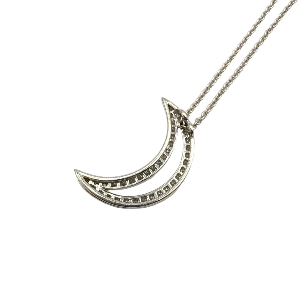 Tiffany & Co Moon Diamond Clear Platinum Necklace — view 2