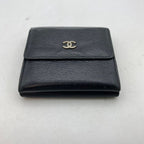 Chanel Wallet Bifold Hook Compact Leather Black CC Logo — view 2