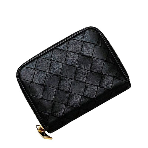 Bottega Veneta Coin Case Black Intrecciato