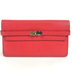 Hermes Wallet Kelly Chevre Red
