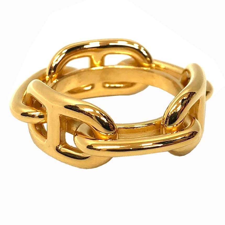 Hermes Scarf Ring Legato Chaine D'ancre Gold