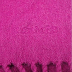 Hermes Cashmere Scarf Embroidery 100% Purple — view 3