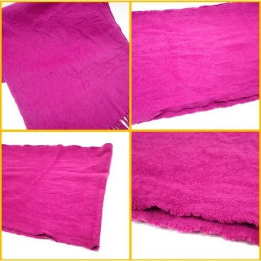 Hermes Cashmere Scarf Embroidery 100% Purple — view 4