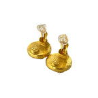 Chanel Vintage Coco Mark Earrings Ear Cuff Accessory Gold Black 96A — view 7