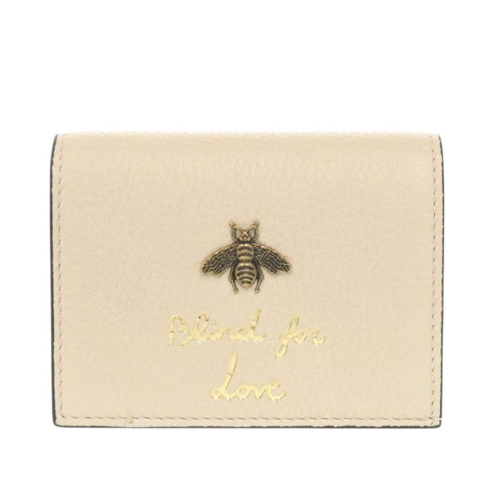 Gucci Animalier Bi Leather Ivory Bifold Wallet