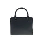 Gucci Bamboo Black Silver Leather 002 Tote